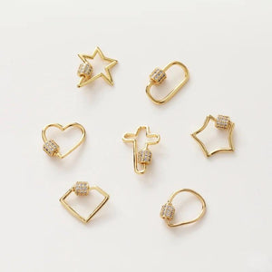 14K Gold-Clad Zirconium Inlaid Screws Decorative Buckle DIY Jewelry