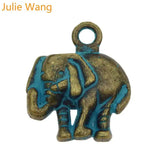 4PCS Elephant Charms Animal Green Alloy Necklace Pendant