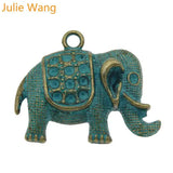 4PCS Elephant Charms Animal Green Alloy Necklace Pendant
