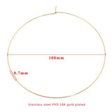 10pcs 100mm Big Circle Wire Hoops PVD 18k Plated Earrings DIY Dangle Earring