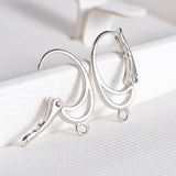 20pcs Silver Brass Lever Back Earring Hooks Spring Findings