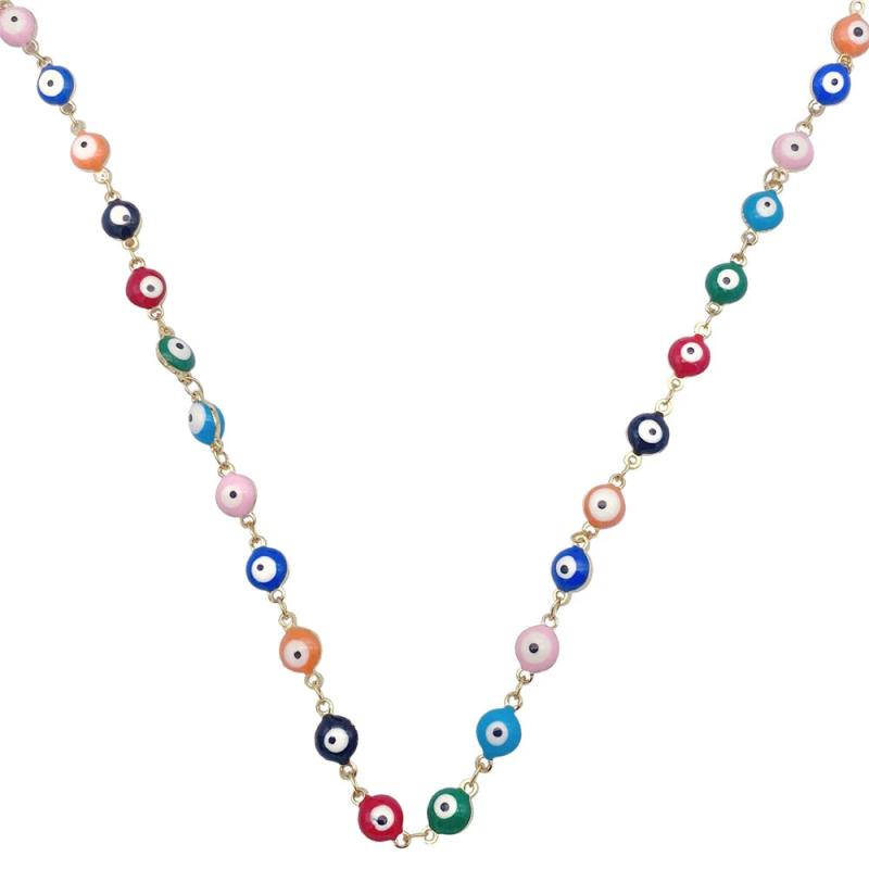 Brass Evil Eye Charm Chain for Jewelry Making