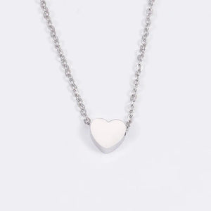 Heart Charm Necklace | Personalized Engraving Stainless Steel