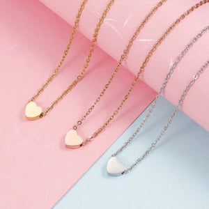 Heart Charm Necklace | Personalized Engraving Stainless Steel