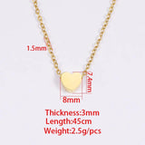 Heart Charm Necklace | Personalized Engraving Stainless Steel