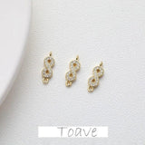 14K Plating Zircon Double Dangle Accessories Set