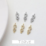 14K Plating Zircon Double Dangle Accessories Set