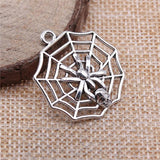 10pcs Skull Spider Web Charms for Jewelry Making Antique Silver/Bronze Plated