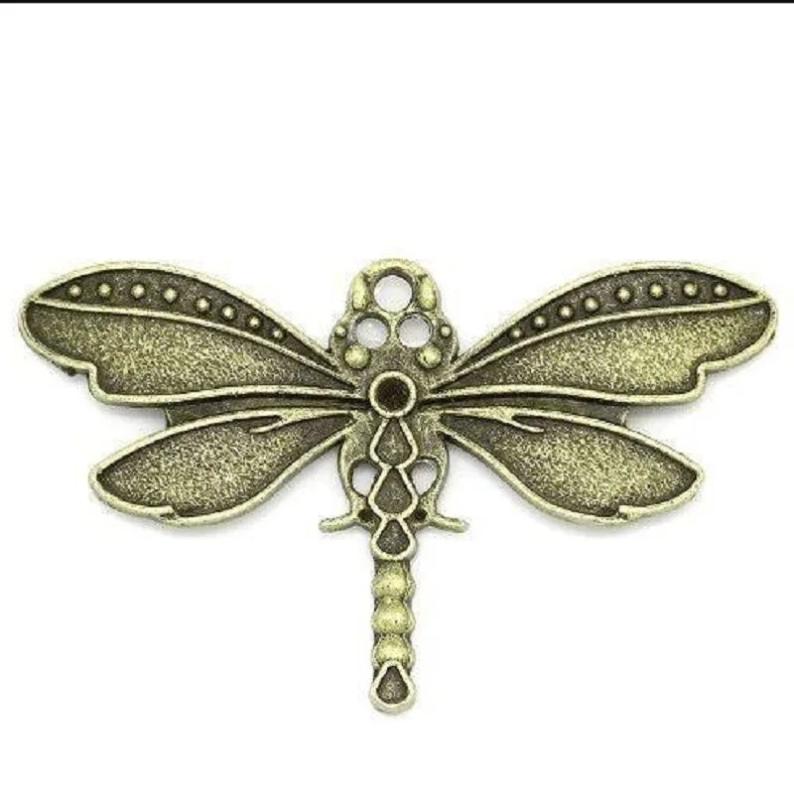 10Pcs Bronze Dragonfly Pendant Charms for DIY Jewelry Making