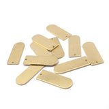 10pcs Raw Brass Stamping Blanks Rectangle Pendant Crafts Women Necklace Earrings