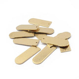 10pcs Raw Brass Stamping Blanks Rectangle Pendant Crafts Women Necklace Earrings