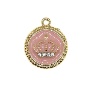 10Pcs Crown No.5 Enamel Charms Pendants DIY Jewelry Making