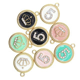 10Pcs Crown No.5 Enamel Charms Pendants DIY Jewelry Making