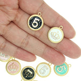 10Pcs Crown No.5 Enamel Charms Pendants DIY Jewelry Making