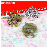 20pcs Round Tree Charms for Jewelry Making Findings