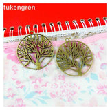 20pcs Round Tree Charms for Jewelry Making Findings