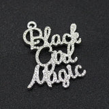 Rhinestone Script Girl Magic Charm Pendant