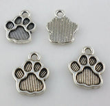 60pcs Tibetan Silver Animal Paw Print Charms Pendants 12x15mm Jewelry Findings