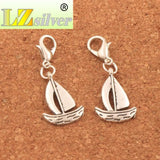Sailing Boat Clasp Lobster Clip Charm Beads 15Pcs