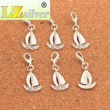 Sailing Boat Clasp Lobster Clip Charm Beads 15Pcs