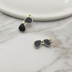 10pcs Cartoon Sunglasses Metal Charm DIY Accessory for Jewelry Making