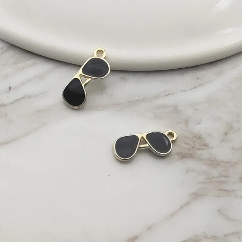 10pcs Cartoon Sunglasses Metal Charm DIY Accessory for Jewelry Making