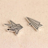 10pcs Animal Paper Crane Metal Charm DIY Accessory for Jewelry Making