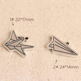 10pcs Animal Paper Crane Metal Charm DIY Accessory for Jewelry Making