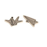 10pcs Animal Paper Crane Metal Charm DIY Accessory for Jewelry Making
