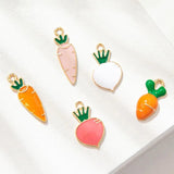 10pcs Small Carrots Raddish Charms for DIY Jewelry Making