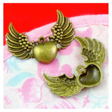 30pcs Antique Bronze Heart With Wings Charms Pendant DIY Bracelet Necklace