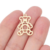 15 Open Teddy Bear Charms for DIY Jewelry Making 24x17mm