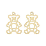 15 Open Teddy Bear Charms for DIY Jewelry Making 24x17mm