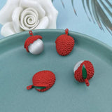 10pcs Lychee Shape Charms Painted Alloy Jewelry DIY Accessories