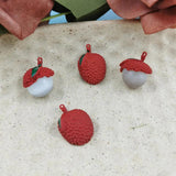 10pcs Lychee Shape Charms Painted Alloy Jewelry DIY Accessories