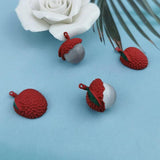 10pcs Lychee Shape Charms Painted Alloy Jewelry DIY Accessories