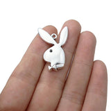 Tibetan Silver/Gold Rabbit Head Charms Pendant Jewelry Making Findings 31x20mm