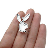 Tibetan Silver/Gold Rabbit Head Charms Pendant Jewelry Making Findings 31x20mm