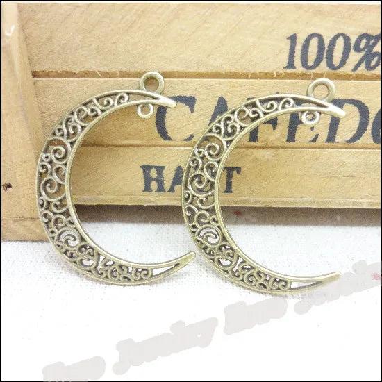 36pcs Vintage Moon Pendant Charms for Bracelets Necklace DIY Jewelry Making