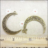 36pcs Vintage Moon Pendant Charms for Bracelets Necklace DIY Jewelry Making