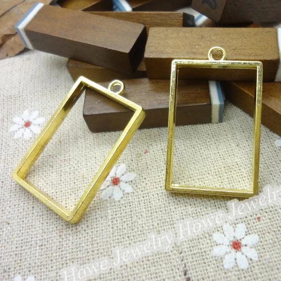24 PCS Vintage Charms Frame Pendant DIY Metal Jewelry Making