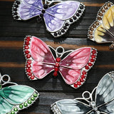 5pcs Mixed Rhinestones Butterfly Charms Pendant DIY Jewelry Making