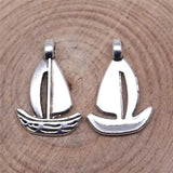 40pcs Sailboat Pendant Charms Antique Silver Plated Jewelry Findings
