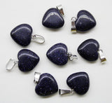 12pcs Tiger Eye Heart Pendant 16mm DIY Jewelry Making Necklace