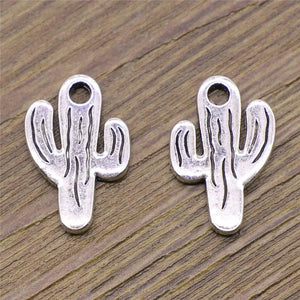 20pcs Cactus Charms Antique Silver For Jewelry Making