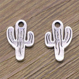 20pcs Cactus Charms Antique Silver For Jewelry Making