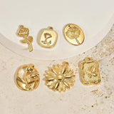 10pcs Stainless Steel Flower Charms Pendant for DIY Jewelry Making