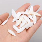 5Pcs Shell Pendant Leaf-Shaped Beads Jewelry Making DIY Necklace Earrings