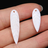 5Pcs Shell Pendant Leaf-Shaped Beads Jewelry Making DIY Necklace Earrings