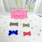 Fish Bone Cat Round Pet Tags Resin Mold with Hole Keychain Pendant